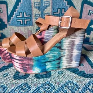 Aldo platform wedge leather sandals
